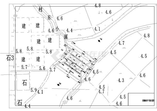 【福建】某小型农村挡潮桥闸结构布置图-图一