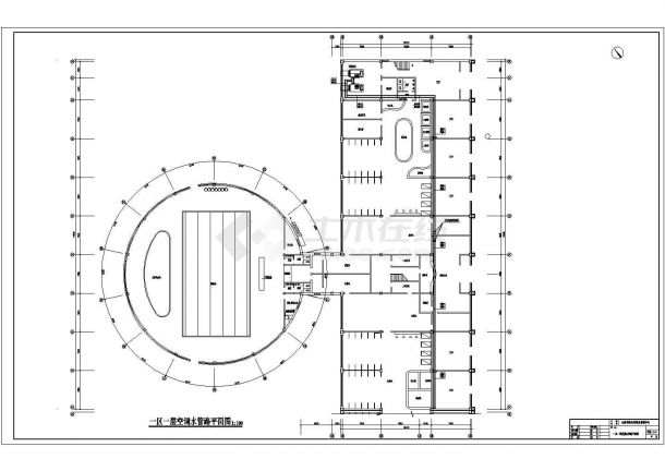 四川某小区物业管理中心空调设计cad图纸-图一