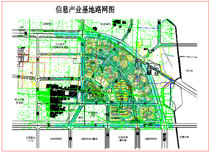 某信息产业基地路网园林景观设计cad图
