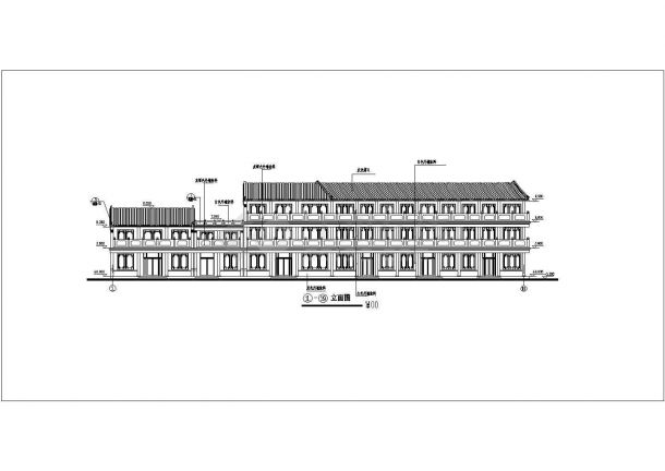 某仿古街商铺建筑全套设计施工图纸-图一