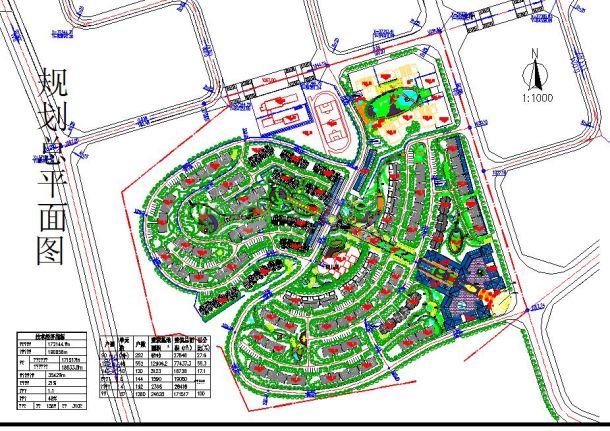 小型的移民安置区景观设计cad总平面-图一