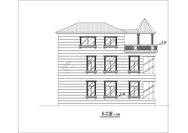 某经典中式别墅全套建筑设计方案图-图一