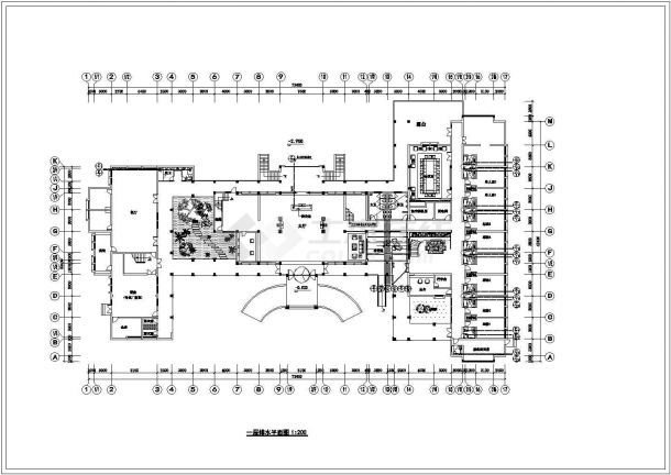 某俱乐部二层框架结构给排水消防设计图-图二