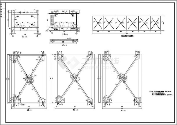 某钢结构栈桥桁架结构设计施工图纸-图二