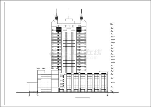 某地区高级酒店设计方案完整建筑施工图纸-图二