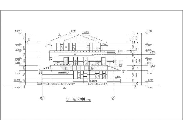 某新中式风格别墅全套建筑设计施工图-图一