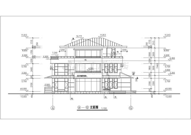 某新中式风格别墅全套建筑设计施工图-图二