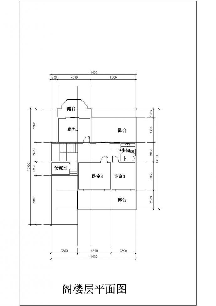 某地双拼别墅建筑户型平面方案设计图纸_图1