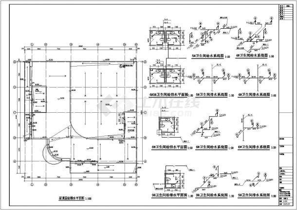 某小区是三层框架结构住宅楼给排水消防施工图-图一