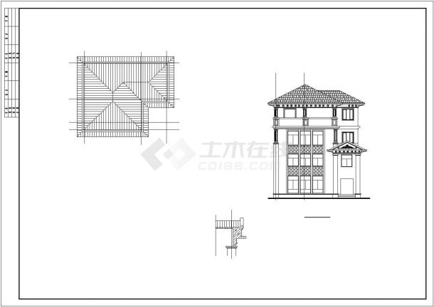 整套小别墅建筑CAD施工设计图纸-图一