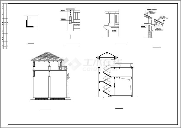 整套小别墅建筑CAD施工设计图纸-图二