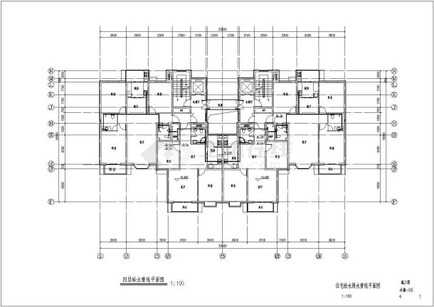 某小区二十二层框架结构综合楼给排水施工图-图二