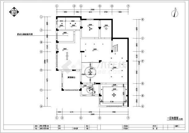 某市简洁三层别墅装修设计施工图纸-图二