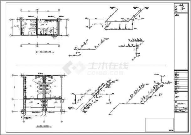 东北某地区酒店客房给排水设计cad施工图-图一