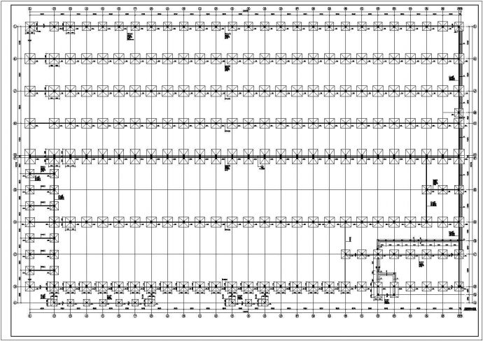 某大跨度厂房框架结构设计施工图纸_图1