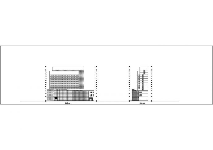小高层宾馆整套立面及平面cad设计图_图1