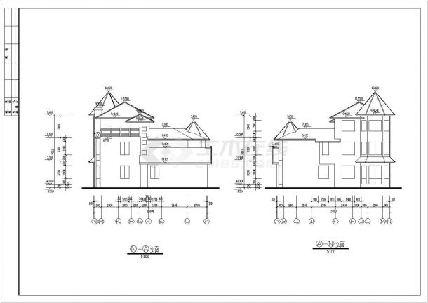 某小区别墅建筑设计施工图（共7张）-图二