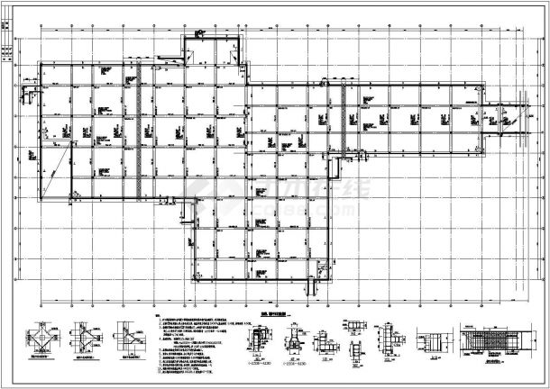 某地下车库框架剪力墙结构设计施工图-图一