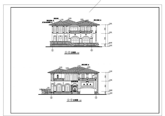某小区别墅设计方案图纸（共4张）_图1