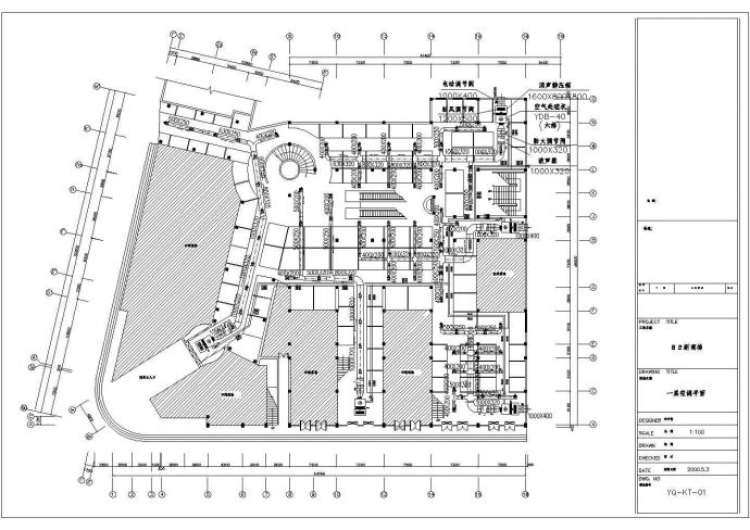 某地区大型商场中央空调平面设计图_图1