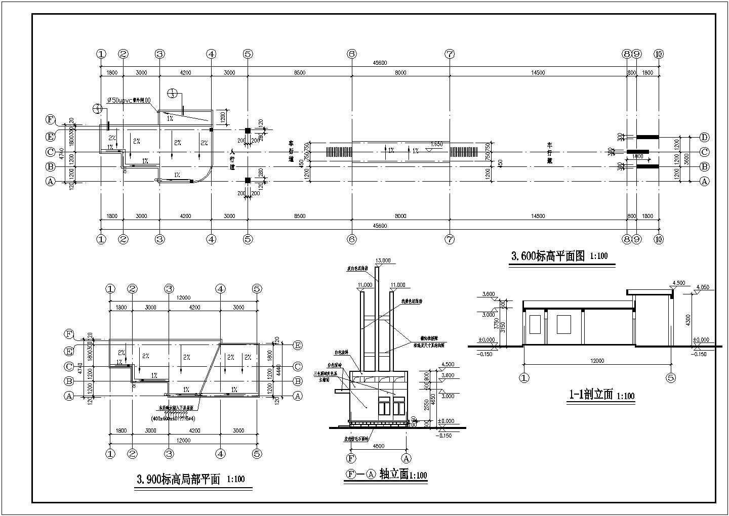 四川省东部某城市小区大门施工图设计图