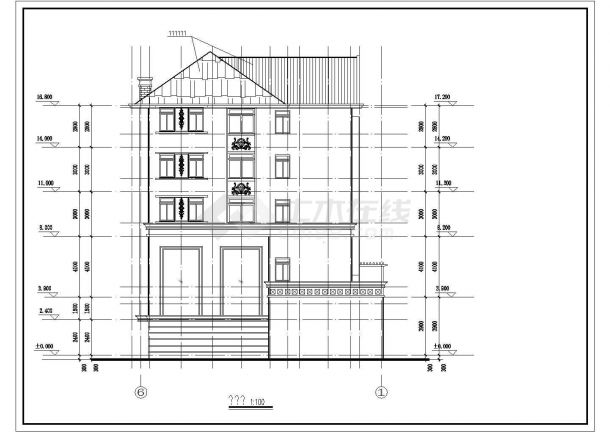 某地错层别墅住宅楼建筑设计施工图-图一