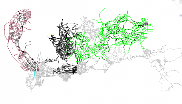 深圳路网主干道道路CAD图纸-图一