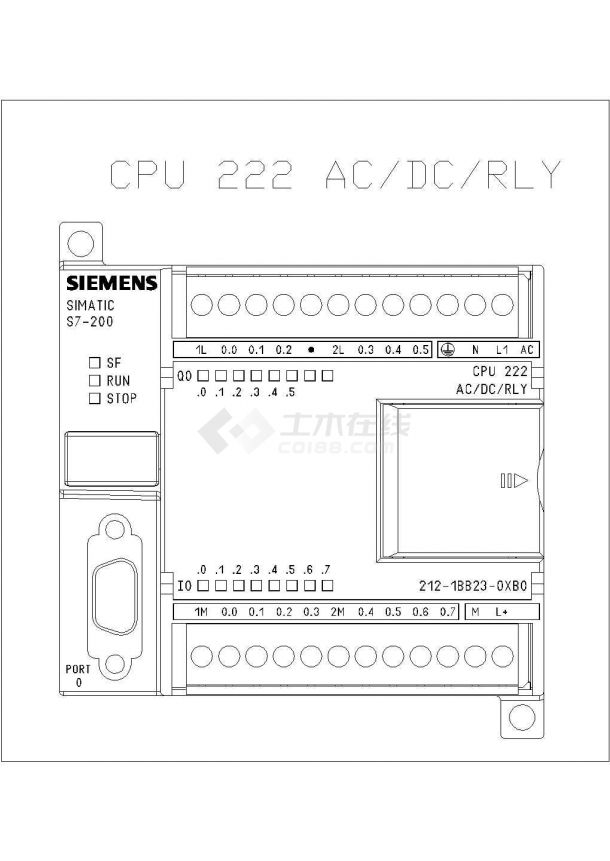 S7200西门子PLC尺寸结构图CAD-图二