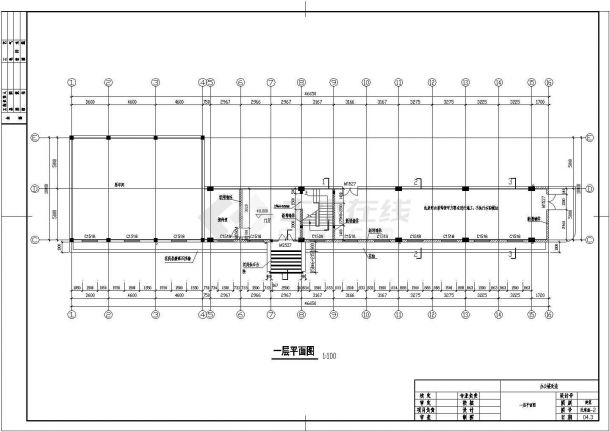 某地三层框排架办公楼改造建筑设计施工图-图二