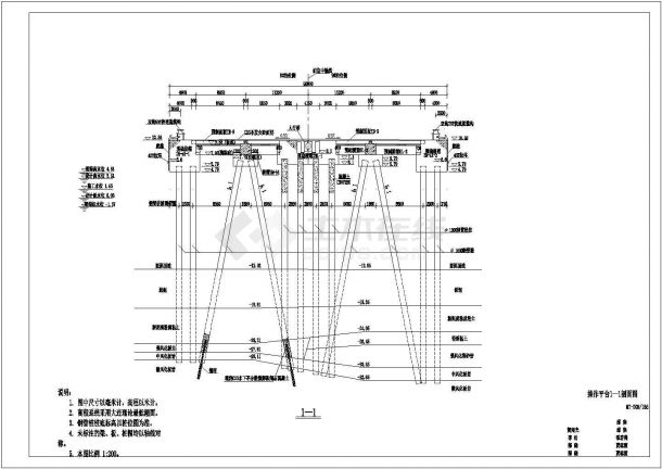 【大连】北良码头图纸操作平台剖面图纸-图二