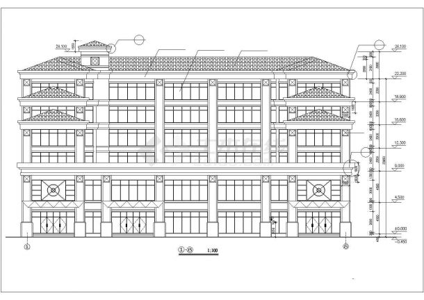 某多层旅馆建筑方案设计CAD图纸-图一