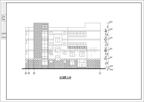 某四层框架办公楼建筑、结构施工图-图二