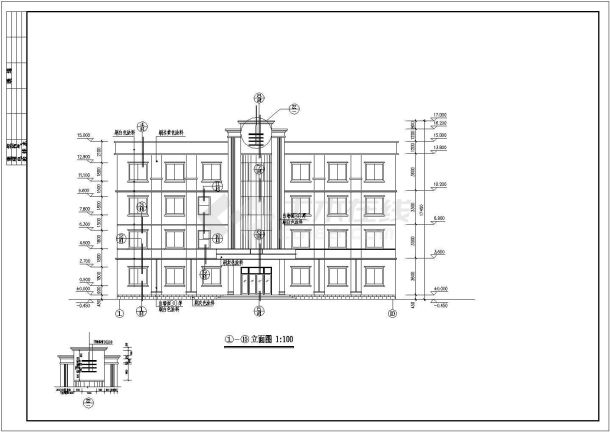 西宁市市中心某处办公楼CAD施工图-图二