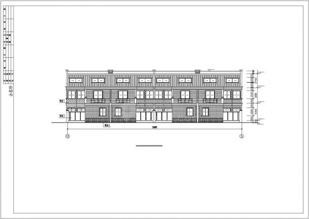 某两层联体带阁楼别墅建筑设计图纸-图二
