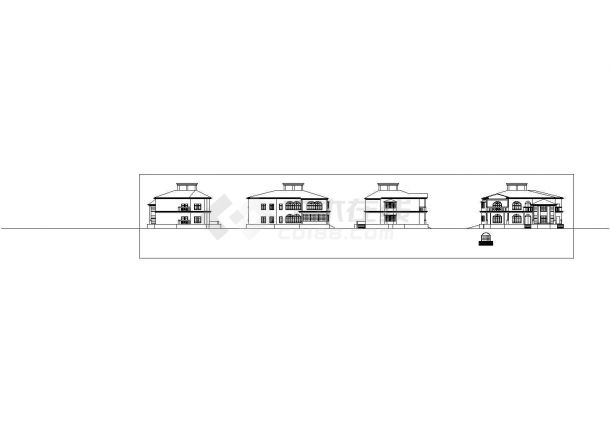 欧式风格独栋别墅详细建筑设计图纸-图二