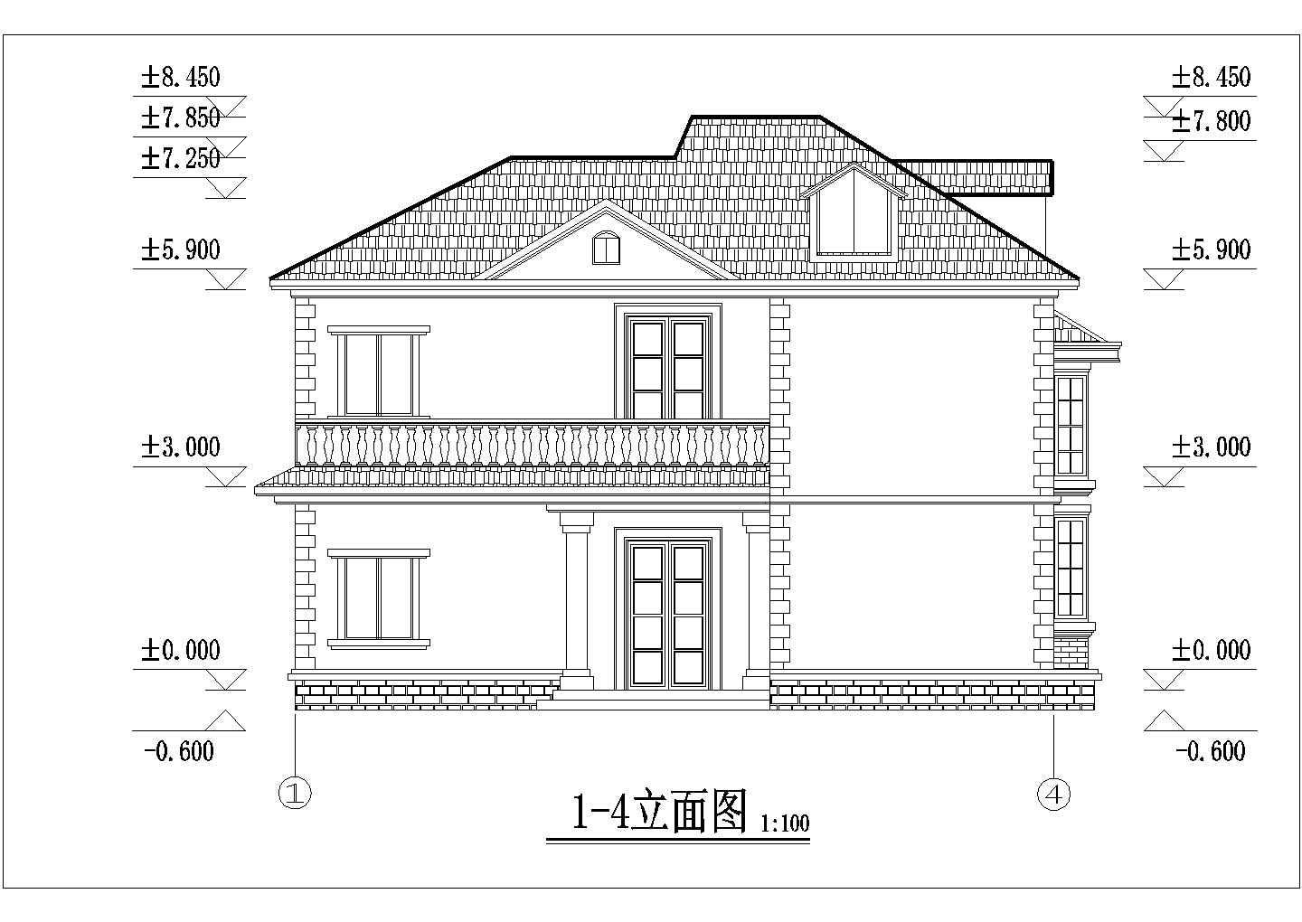 简洁小巧二层农村房屋详细建筑设计图