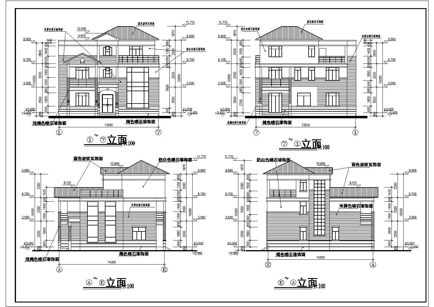 某地单家独院式住宅别墅设计方案施工图