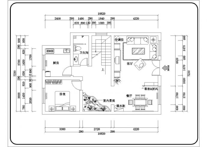 某别墅建筑平面布置设计施工方案图_图1