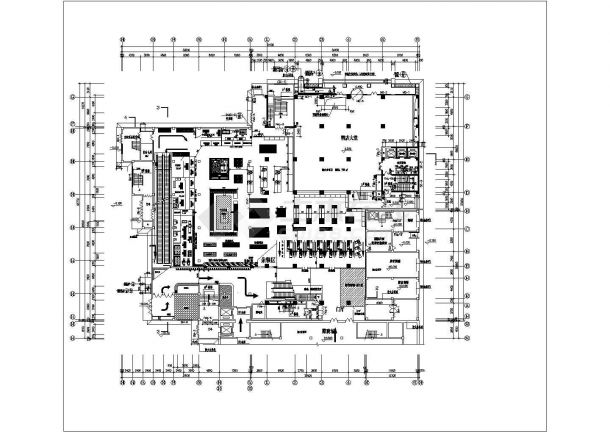 某二层超市建筑设计平面CAD图纸-图二