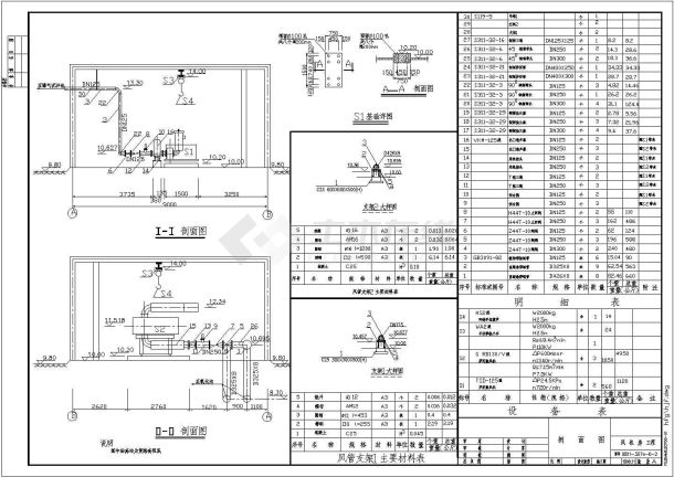 某市大型污水厂风机房安装设计图纸-图二