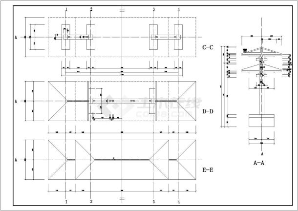 仿古典牌楼大门初步建筑设计施工图-图二