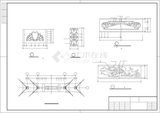 某古典经典牌楼全套建筑设计施工图-图二