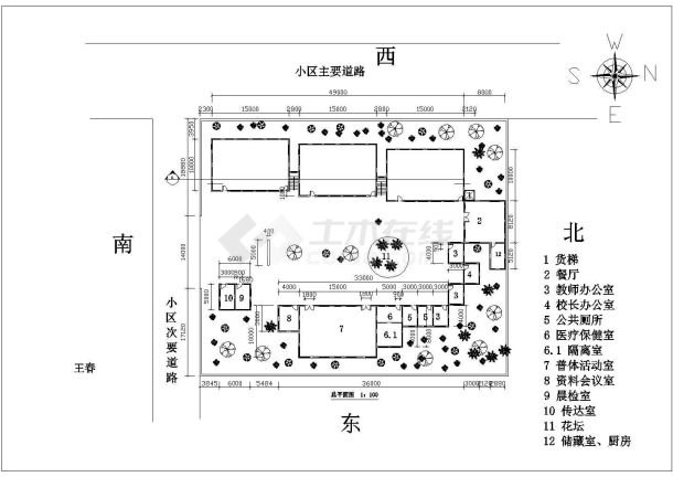 小型的幼儿园设计方案cad设计图纸（共4张）-图二