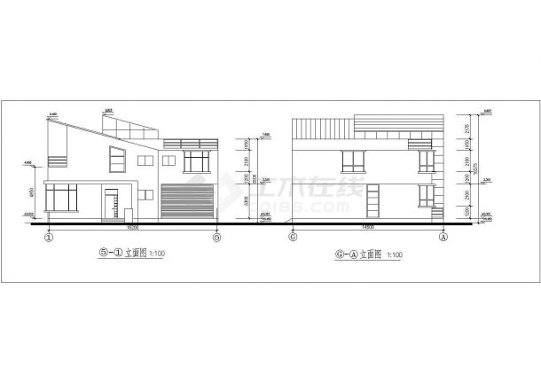 现代风格别致二层自建别墅建筑设计图-图二