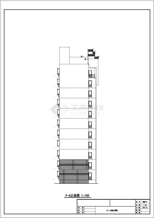 某地区12层住宅楼建筑设计施工图-图二