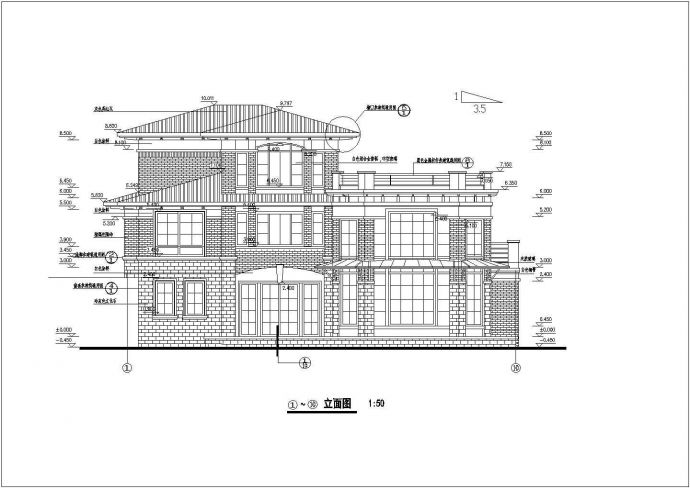 某三层独栋别墅建筑方案设计图_图1