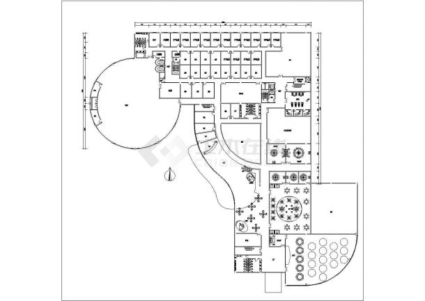 某高层大酒店平面规划设计方案及绿化CAD图纸-图二