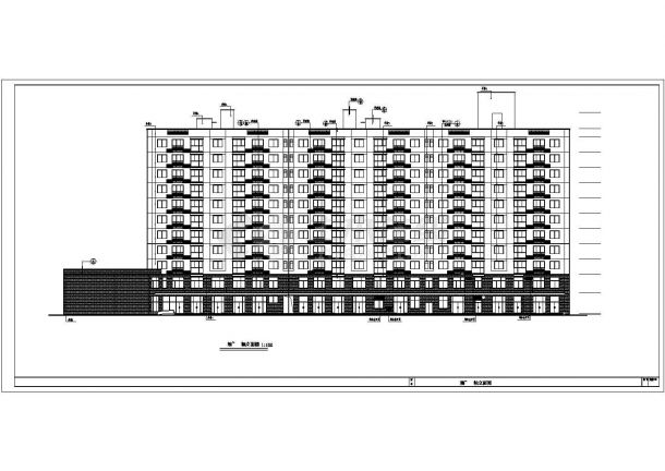 带三个单元小区建筑住宅CAD设计平立面图纸-图一