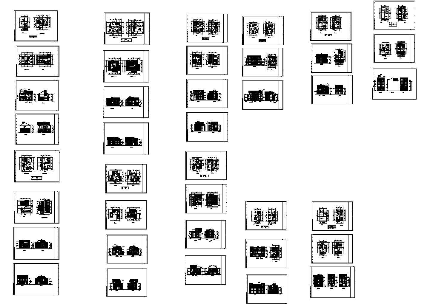 农村建房户型图大全图纸CAD