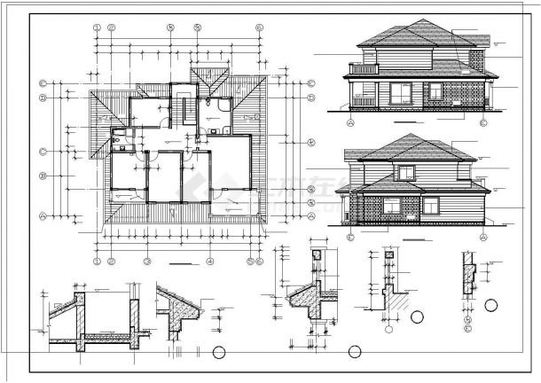 砖混二层坡屋顶农村房屋建筑设计图-图二